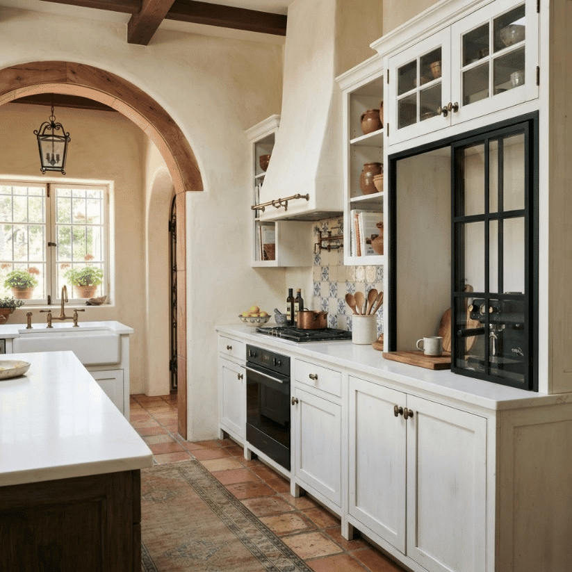 black framed appliance garage