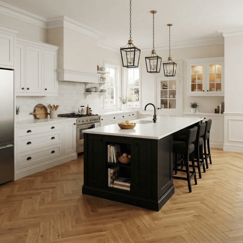 black pendant lights with brass interiors