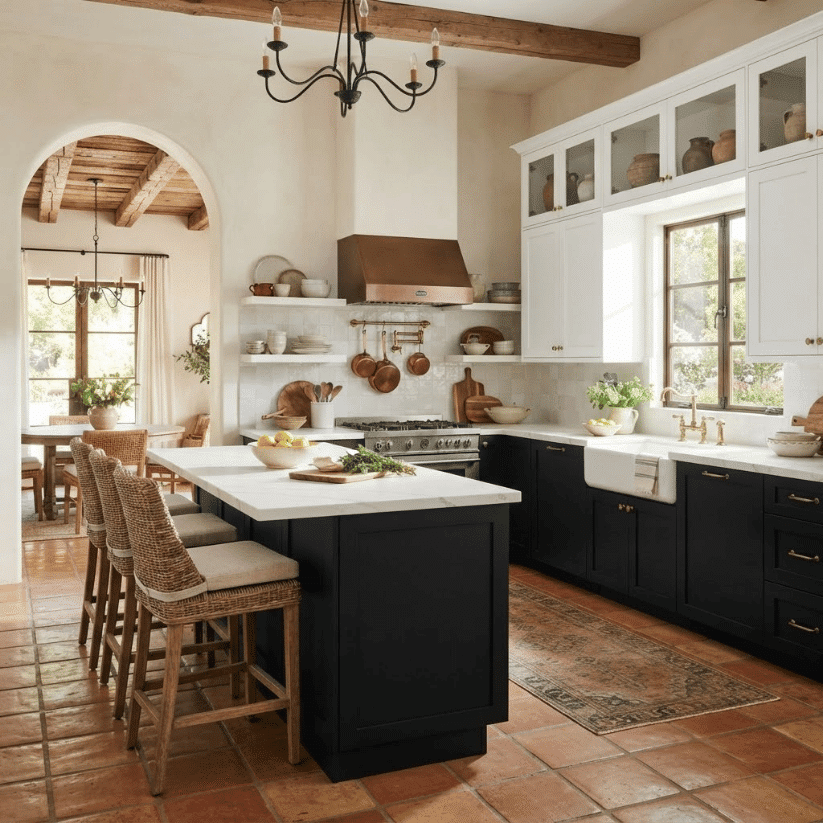 classic tuxedo split cabinetry
