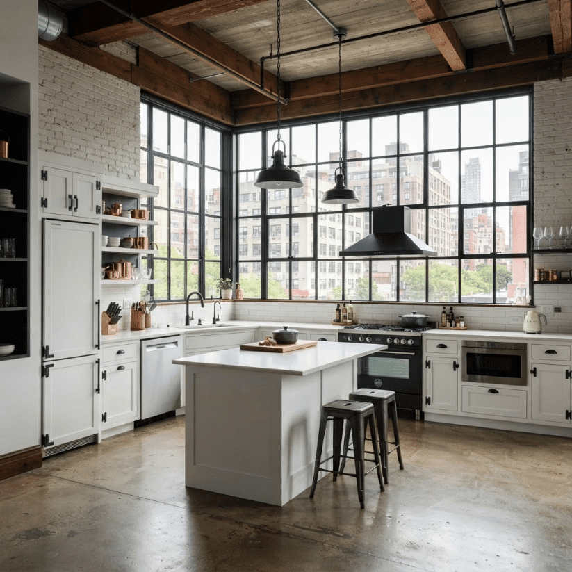 crittall black framed glass windows