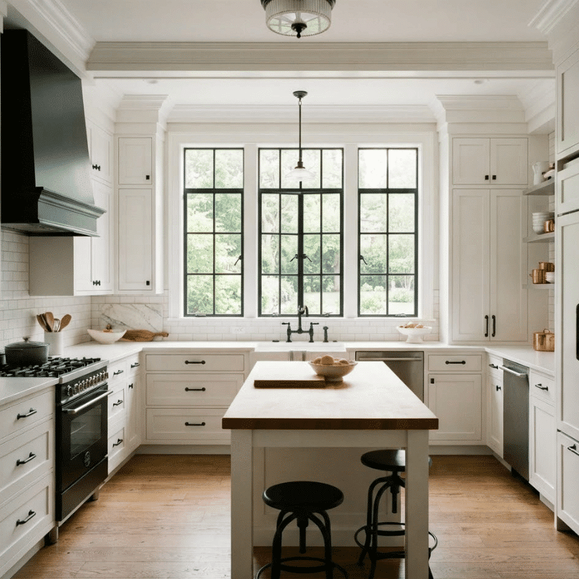 crittall black framed glass windows