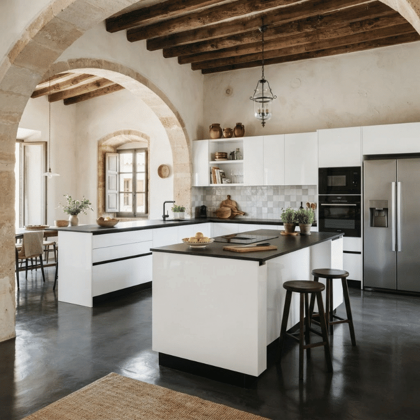 polished charcoal concrete flooring