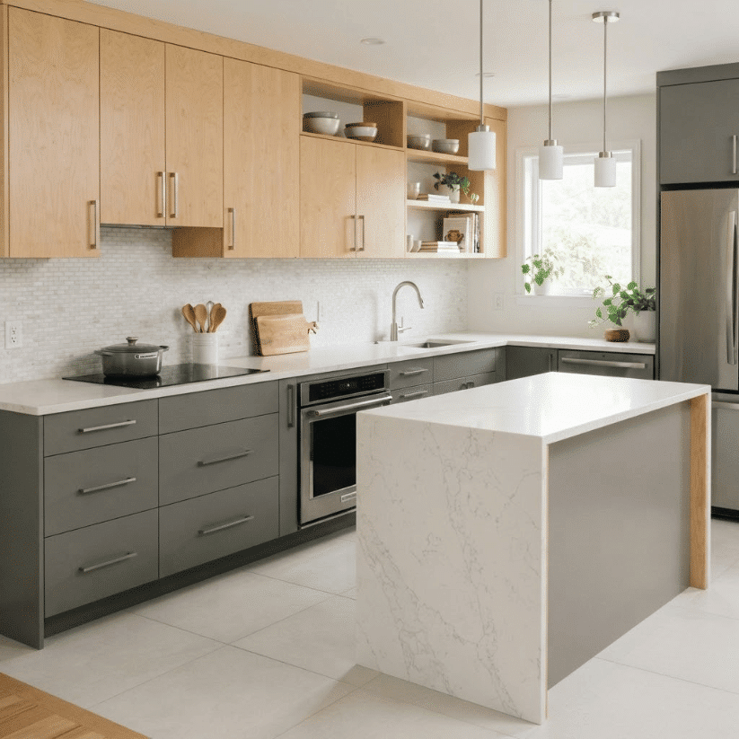 smoky gray lowers natural birch uppers