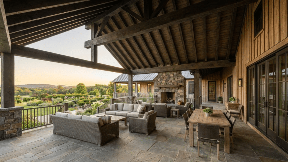 Haint blue porch ceilings add a calming traditional touch to an outdoor space