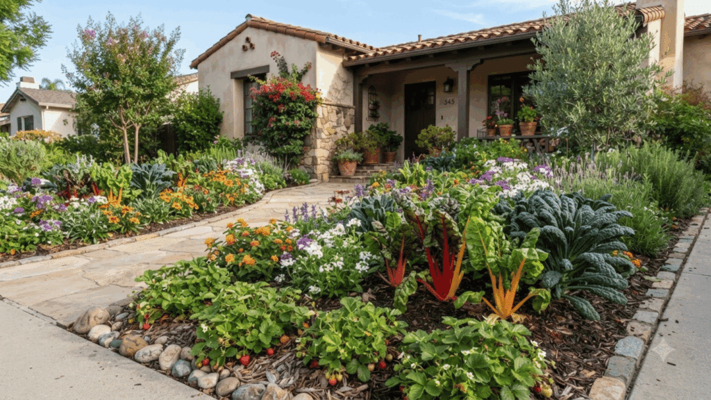 vegetable garden layout with raised beds, organized crops, pathways, and spacing plans for efficient backyard gardening