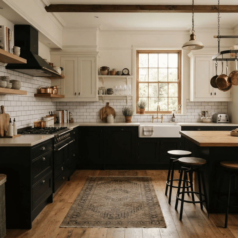 white subway tile with dark charcoal grout